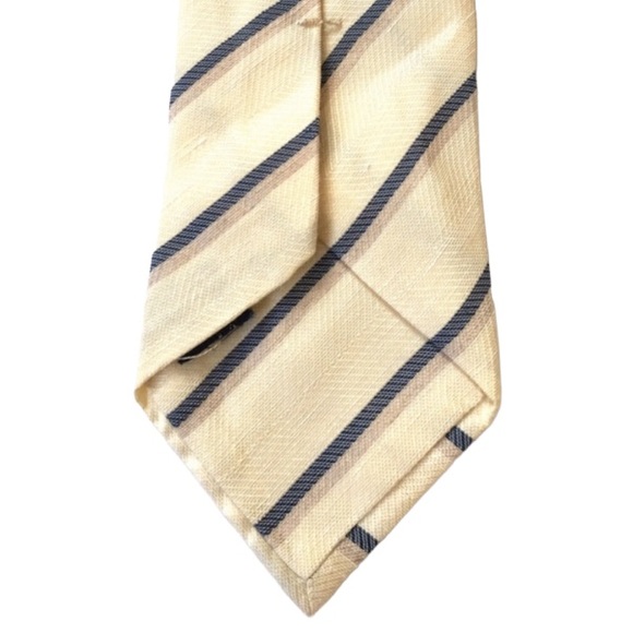 NWOT BANANA REPUBLIC Heritage Striped Silk-Linen Blend Men’s Tie, Yellow - Picture 3 of 8